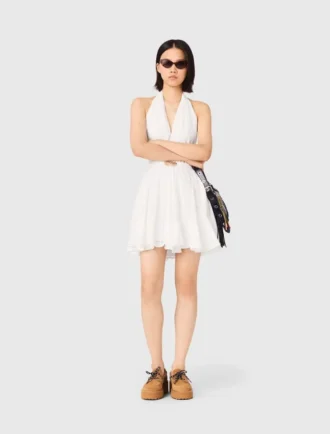 Mini-robe dos nu brodée