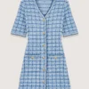 Mini-robe en maille effet tweed