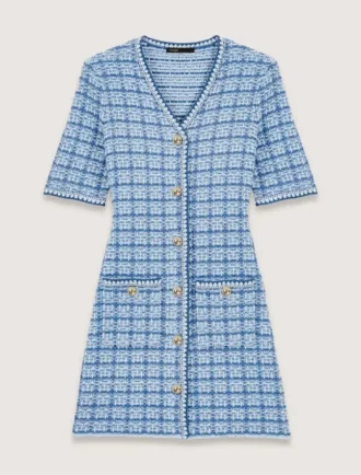 Mini-robe en maille effet tweed