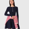 Mini-robe en maille à jupe évasée