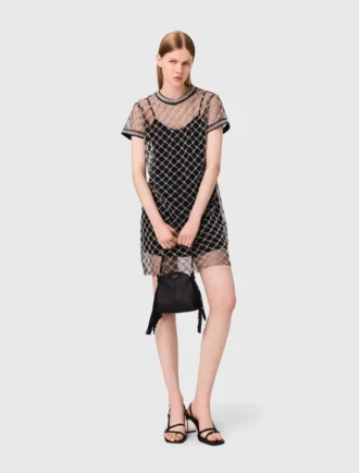 Mini-robe en tulle brodée