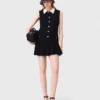 Mini-robe en tweed avec col amovible
