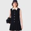 Mini-robe en tweed avec col amovible