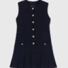 Mini-robe en tweed avec col amovible