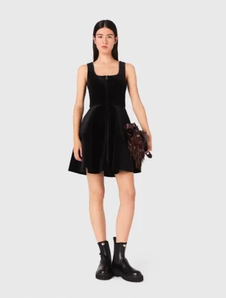 Mini-robe patineuse en velours