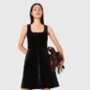 Mini-robe patineuse en velours