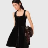Mini-robe patineuse en velours