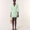 Mini-robe plissée à motifs