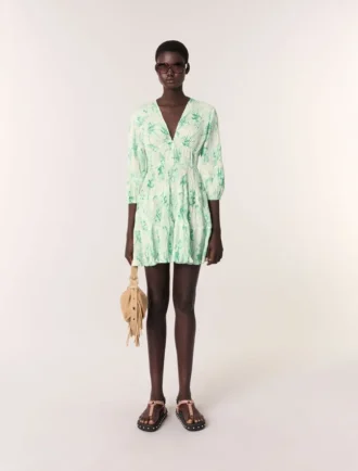 Mini-robe plissée à motifs