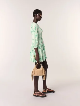 Mini-robe plissée à motifs