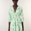 Mini-robe plissée à motifs