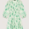 Mini-robe plissée à motifs
