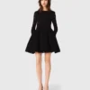 Mini-robe évasée en velours