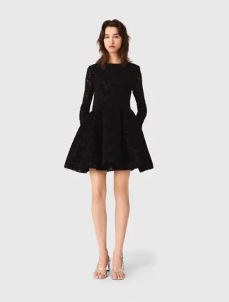 Mini-robe évasée en velours