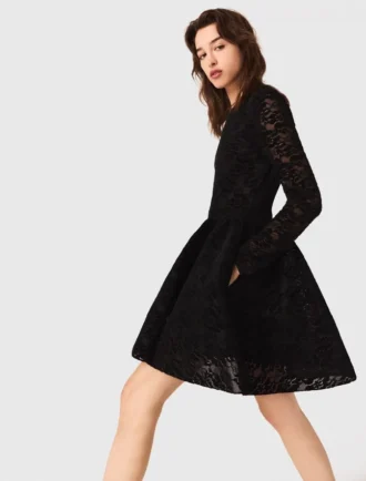 Mini-robe évasée en velours