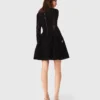 Mini-robe évasée en velours
