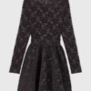 Mini-robe évasée en velours