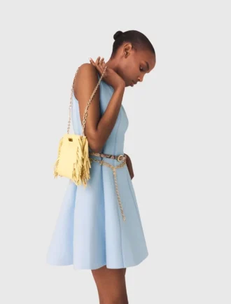 Mini sac M en cuir craquelé mat