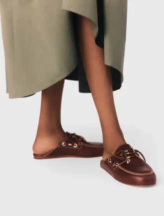 Mules bateau en cuir