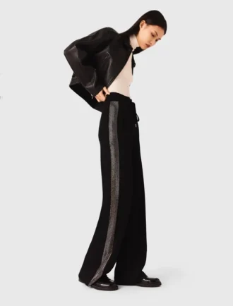 Pantalon avec bande en strass