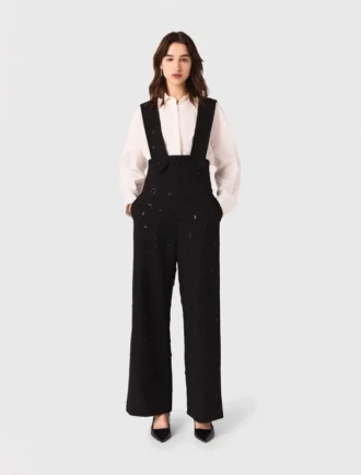 Pantalon brodé avec bretelles Pantalon brodé avec bretelles