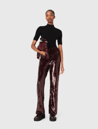 Pantalon brodé de paillettes