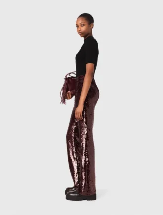 Pantalon brodé de paillettes