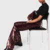 Pantalon brodé de paillettes