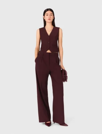 Pantalon de costume ajusté à taille haute Pantalon de costume ajusté à taille haute
