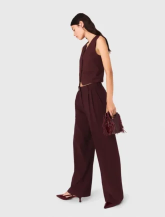 Pantalon de costume ajusté à taille haute Pantalon de costume ajusté à taille haute