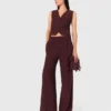 Pantalon de costume ajusté à taille haute Pantalon de costume ajusté à taille haute