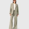 Pantalon de costume en mélange de lin