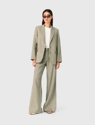 Pantalon de costume en mélange de lin