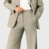 Pantalon de costume en mélange de lin