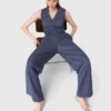 Pantalon de costume à plis avec strass