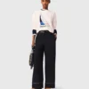 Pantalon en coton avec ceinture en cuir