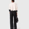 Pantalon en coton avec ceinture en cuir