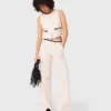Pantalon large effet tweed Pantalon large effet tweed