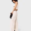 Pantalon large effet tweed Pantalon large effet tweed