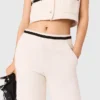 Pantalon large effet tweed Pantalon large effet tweed