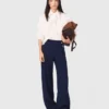 Pantalon marin en mélange de lin