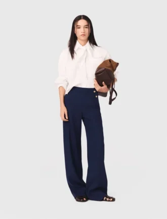 Pantalon marin en mélange de lin
