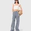 Pantalon marin en mélange de lin