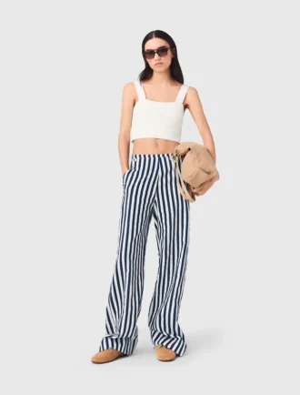 Pantalon marin en mélange de lin Pantalon marin en mélange de lin