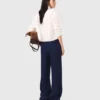 Pantalon marin en mélange de lin