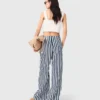 Pantalon marin en mélange de lin