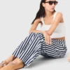 Pantalon marin en mélange de lin