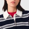 Polo rayé avec col en strass