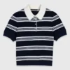 Polo rayé avec col en strass