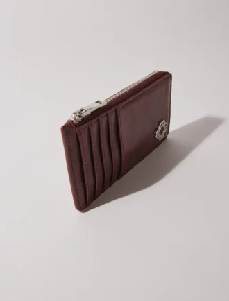 Porte-cartes en cuir craquelé